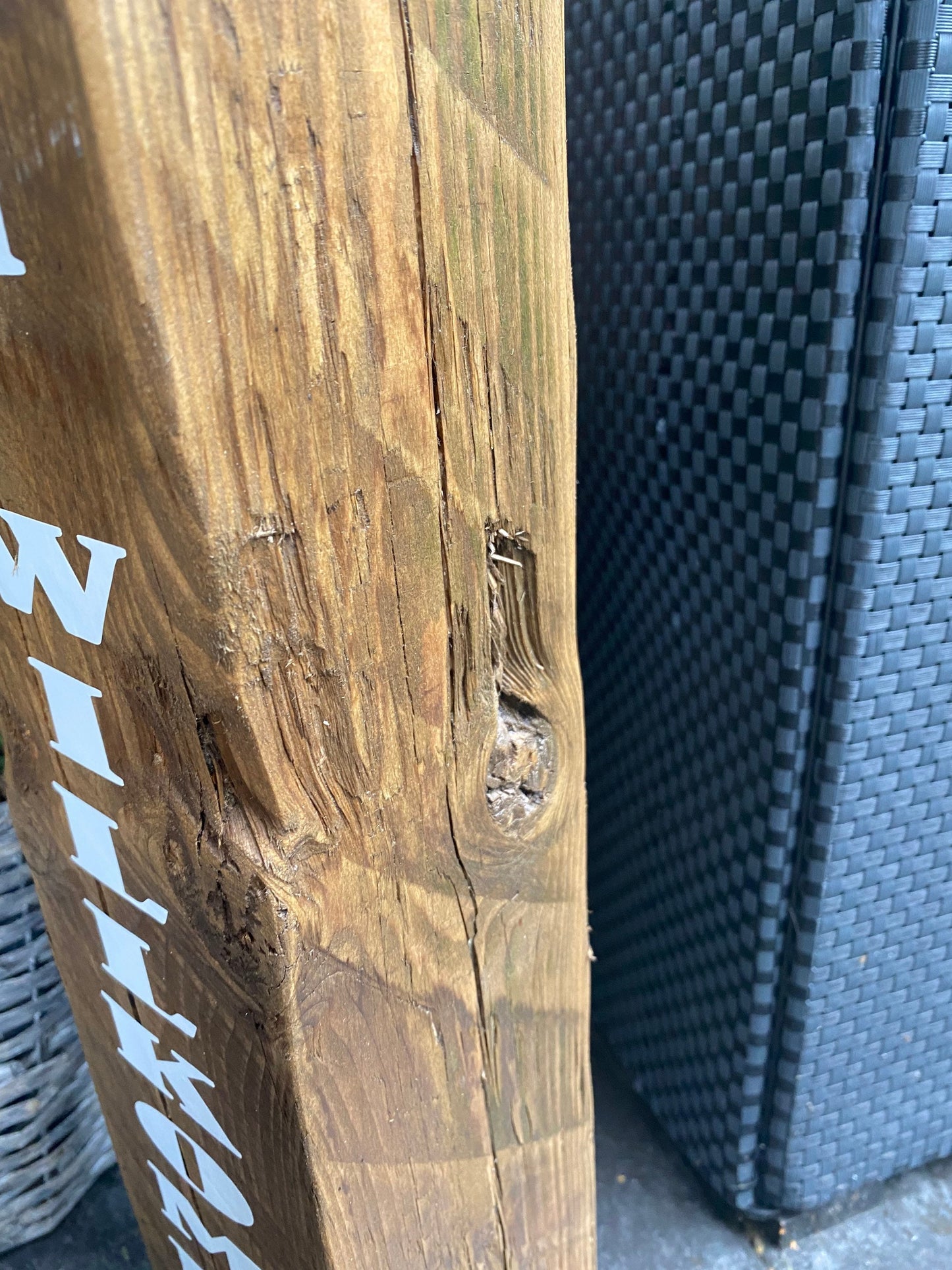 Willkommens-Poller 80 cm | Rustikale Holzsäule mit Anker | Gartendeko & Hauseingang | personalisierbar