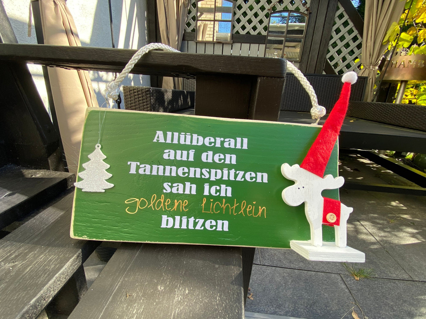 Weihnachtsdeko Holzschild – Wandschild ‚Frohe Weihnachten‘ | Rustikal und Handgemacht, Holz Geschenk & Wanddeko