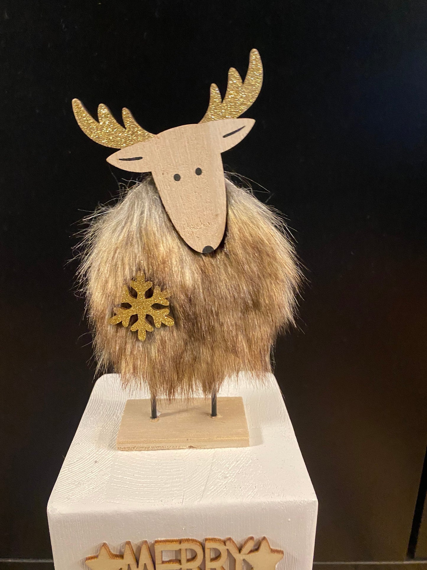 Weihnachtlicher Holzpoller „Christkind Säule“ 27 cm – Rustikale Weihnachtsdeko für Haus & Garten | Winterlich und Festlich