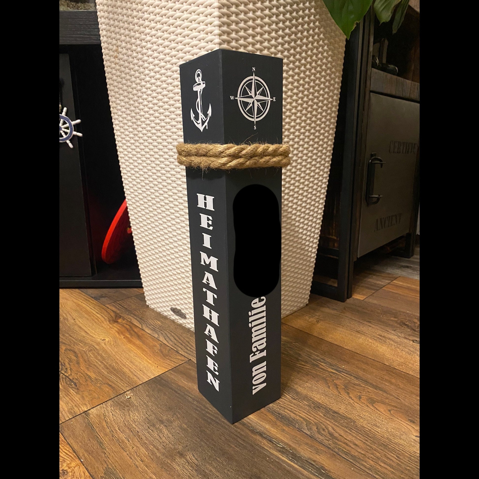 Personalized bollard with your name or desired text, different heights, individual home port favorite island coordinates wedding