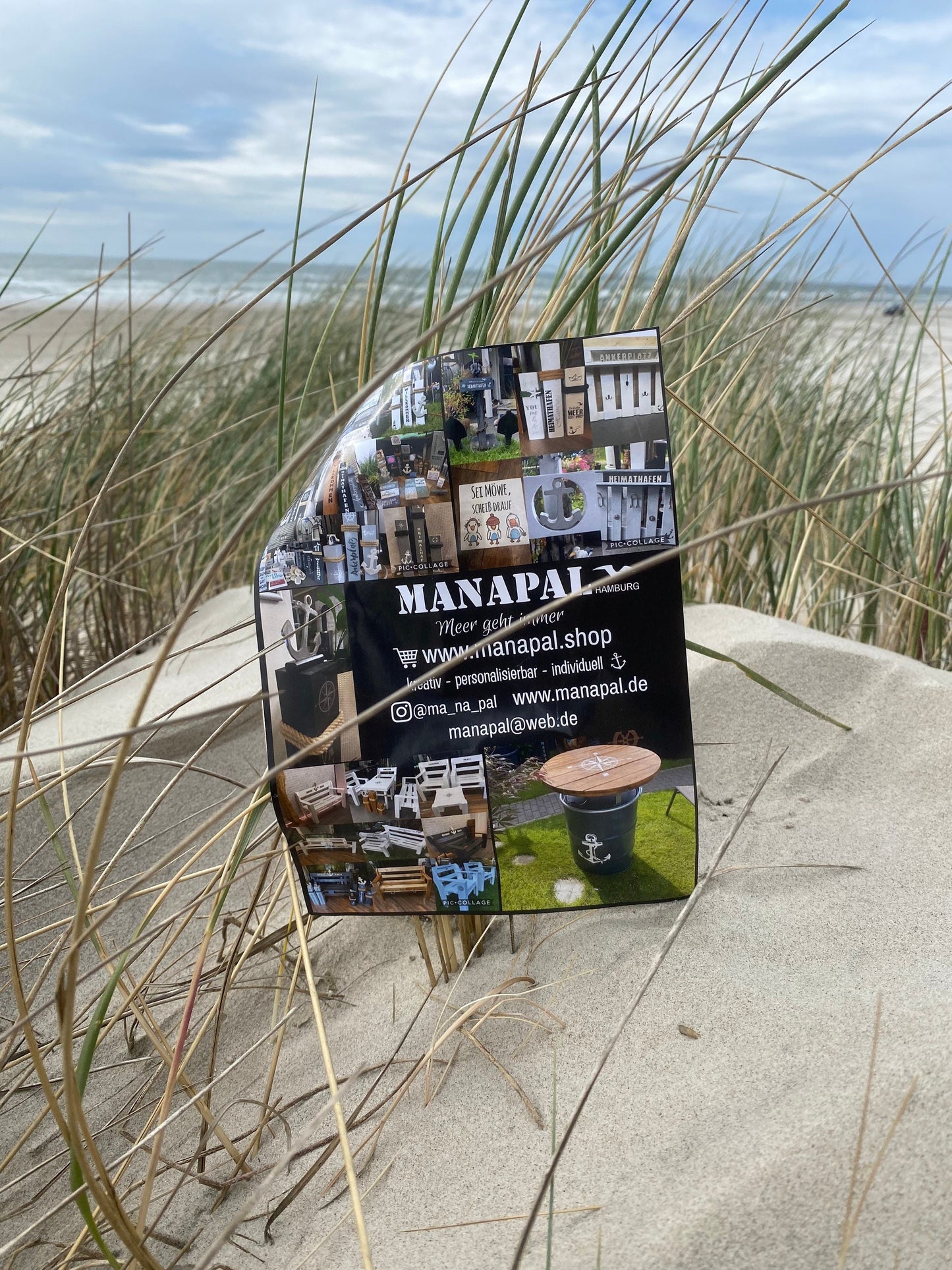 Glück Poller Gartendeko | maritime Holzsäule 45 cm | rustikale Deko Stele | Geschenk für Freunde & Zuhause