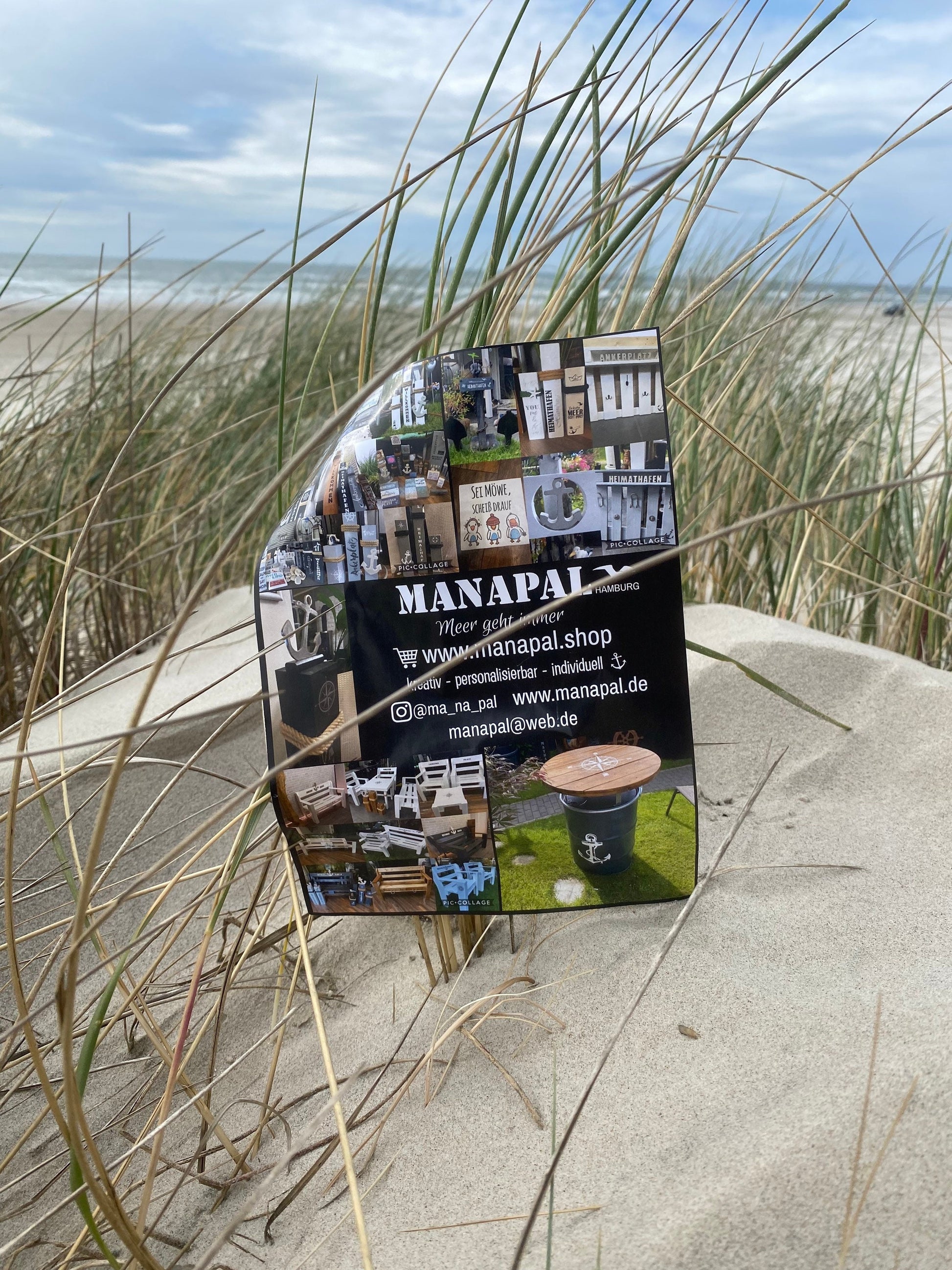 Glück Poller Gartendeko | maritime Holzsäule 45 cm | rustikale Deko Stele | Geschenk für Freunde & Zuhause