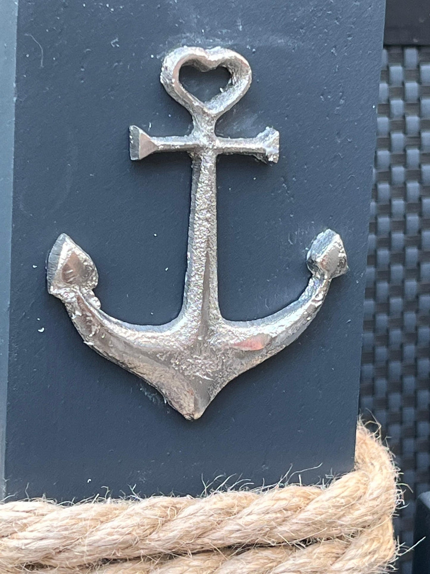 Set 3 dekorative Holzsäulen Maritim – Küstenhaus Deko mit Anker und Wunschtext | Geschenk Set für Haus & Garten, maritime Deko