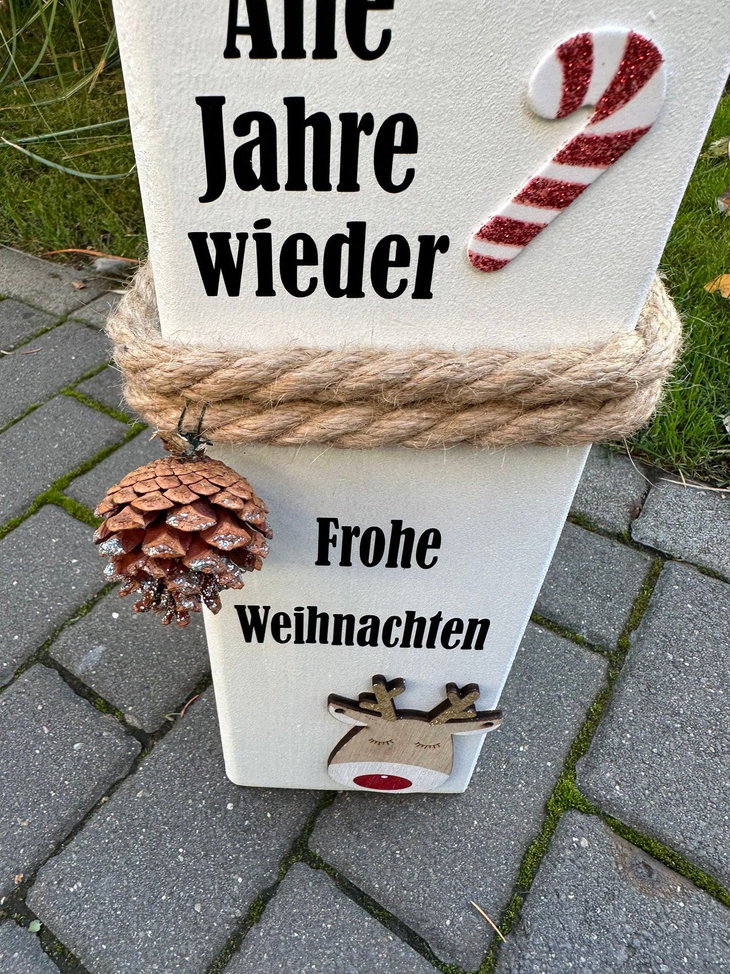 Weihnachtlicher Holzpoller ‚Christkind Säule‘ – Rustikale Weihnachtsdeko 27 cm | Festliche Säule für Haus & Garten“
