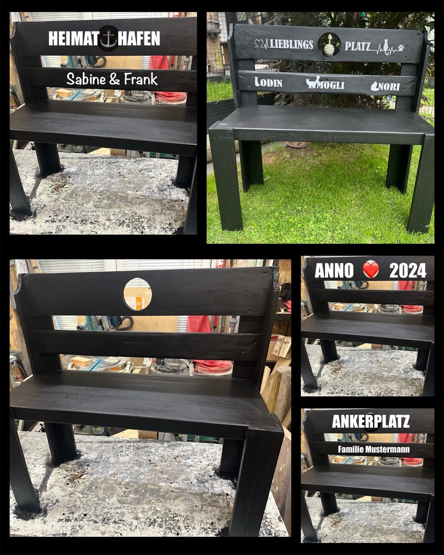 Personalisierte Katzenbank aus Palettenholz – Handgemachte Bank 72×34×80 cm mit Sisal | Möbel für Katzen & Katzenliebhaber