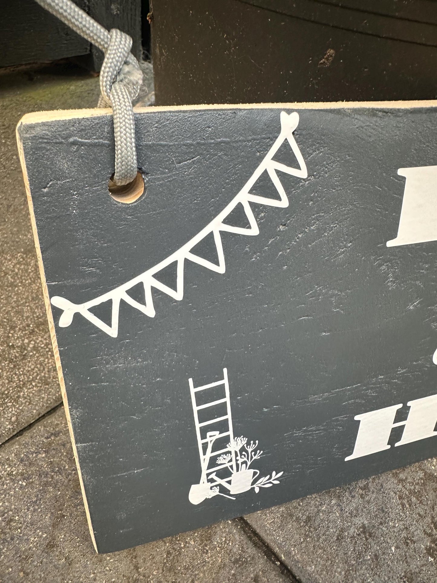 Home Sweet Home Holzschild | Rustikales Wandschild Shabby Chic | Handgemachtes Holz Deko-Schild für Zuhause, Garten & Eingangsbereich