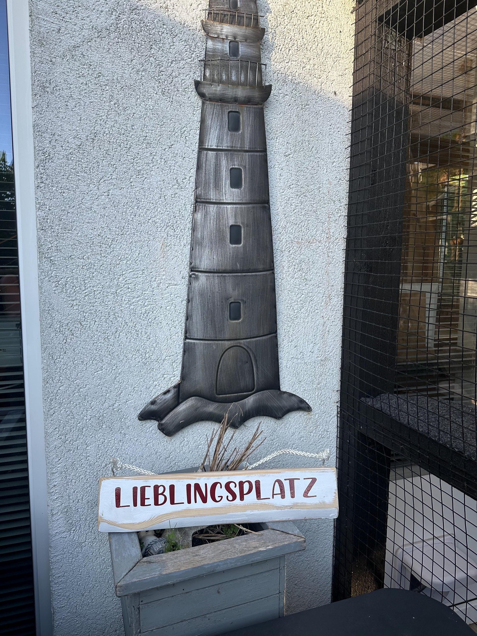 Lieblingsplatz Holzschild | Rustikales Wandschild Shabby Chic Deko | Handarbeit Schild Holz Natur Garten Terrasse Zuhause Geschenk