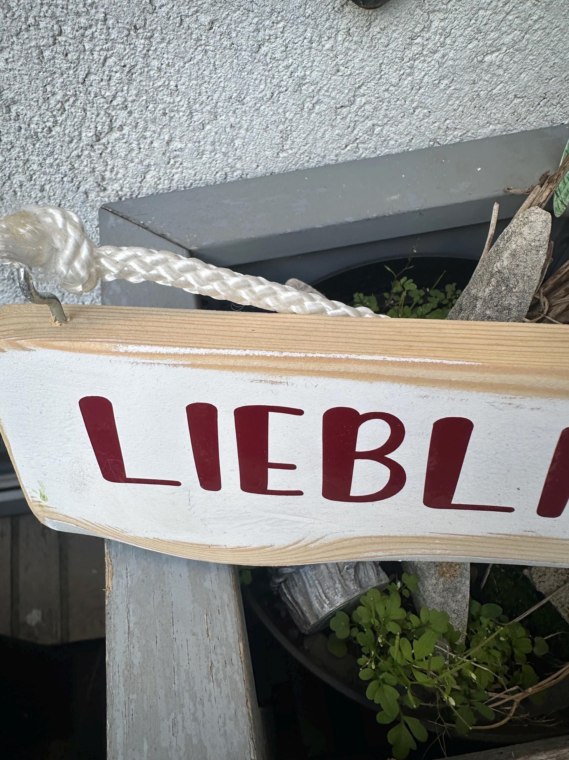 Lieblingsplatz Holzschild | Rustikales Wandschild Shabby Chic Deko | Handarbeit Schild Holz Natur Garten Terrasse Zuhause Geschenk