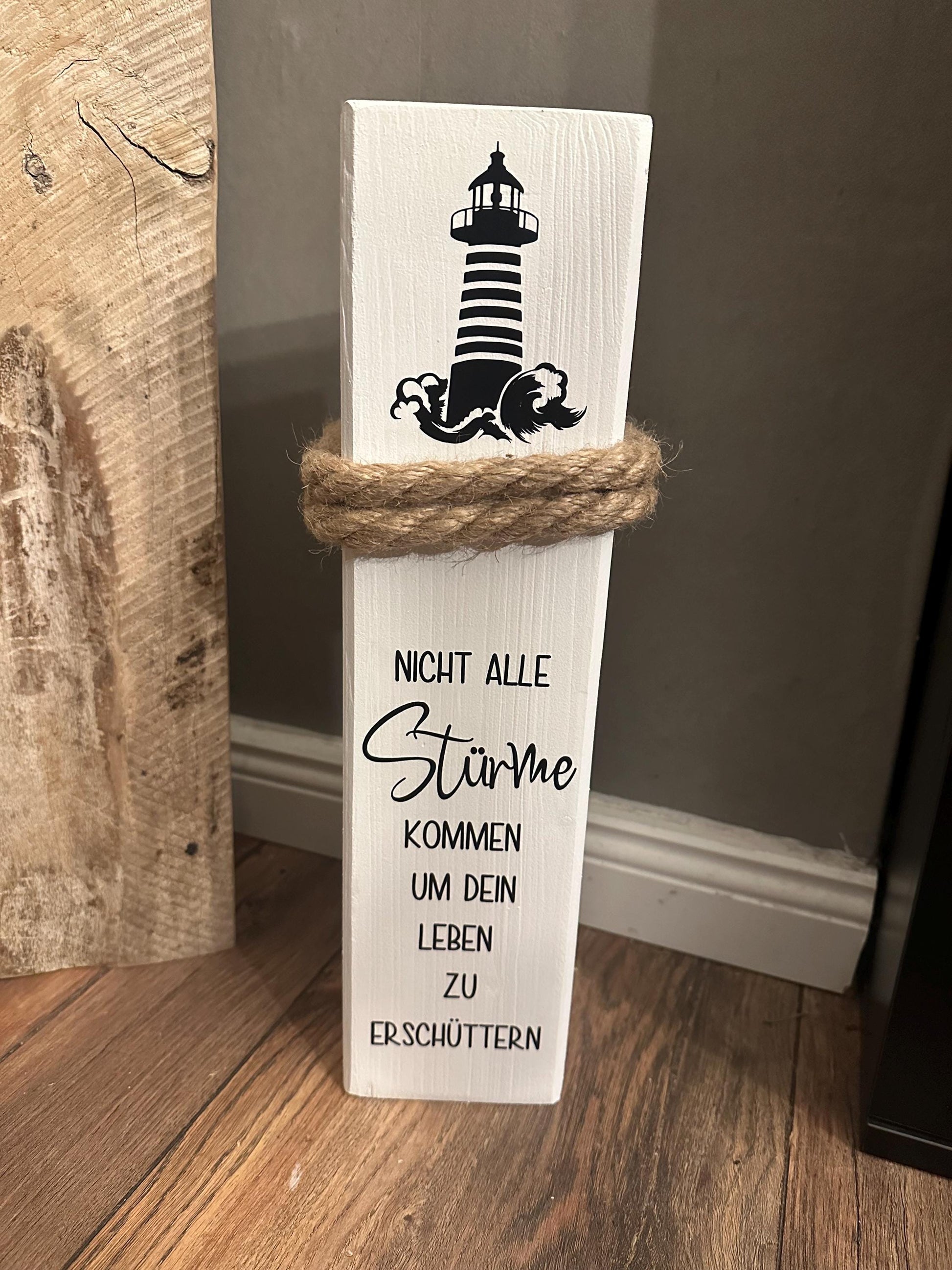 Personalisierter Homeport Poller 40-60 cm – Holzpoller mit Stadt & Koordinaten | Geschenk Einzug, Hochzeit, maritime Hausdeko