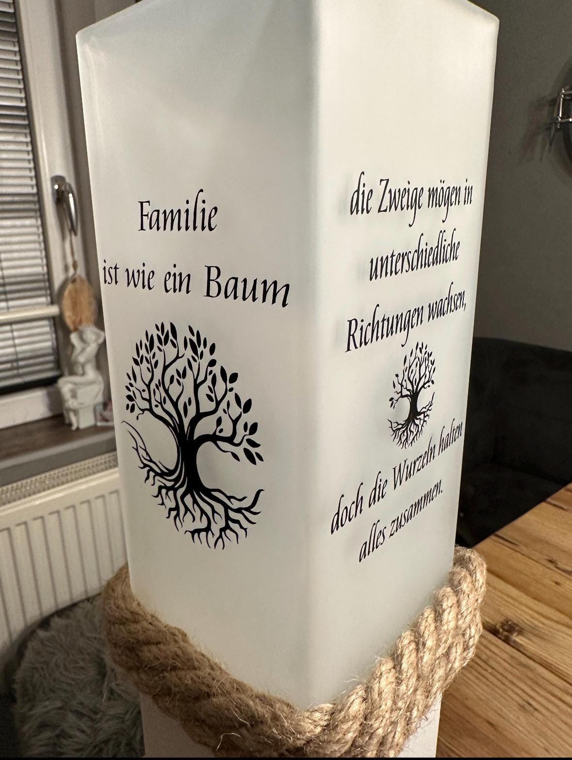 Personalized Wooden Lamp with Custom Text – Nautical Table Lamp 52 cm | Wedding Gift, Coastal Living & Ambient Lighting