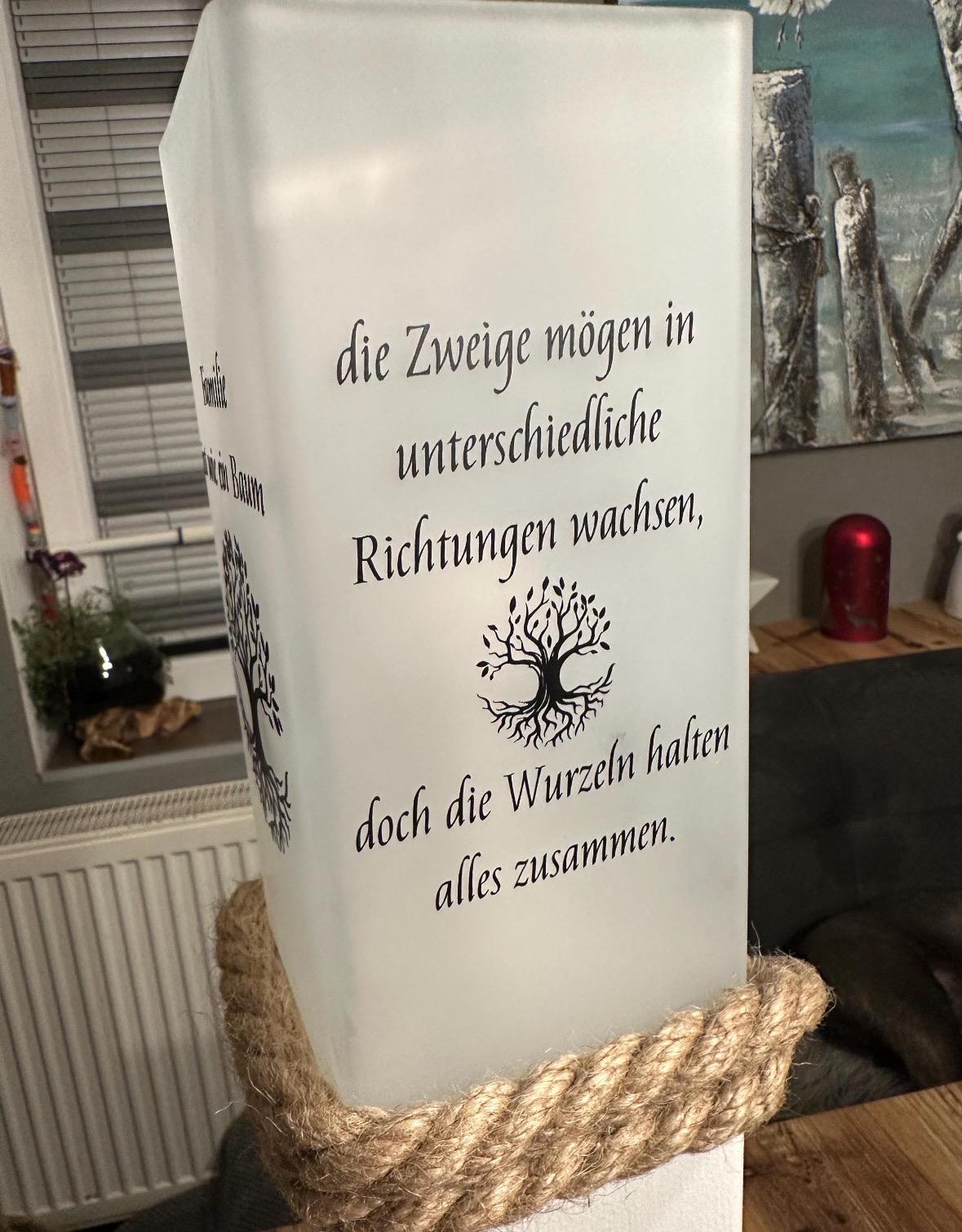 Personalized Wooden Lamp with Custom Text – Nautical Table Lamp 52 cm | Wedding Gift, Coastal Living & Ambient Lighting