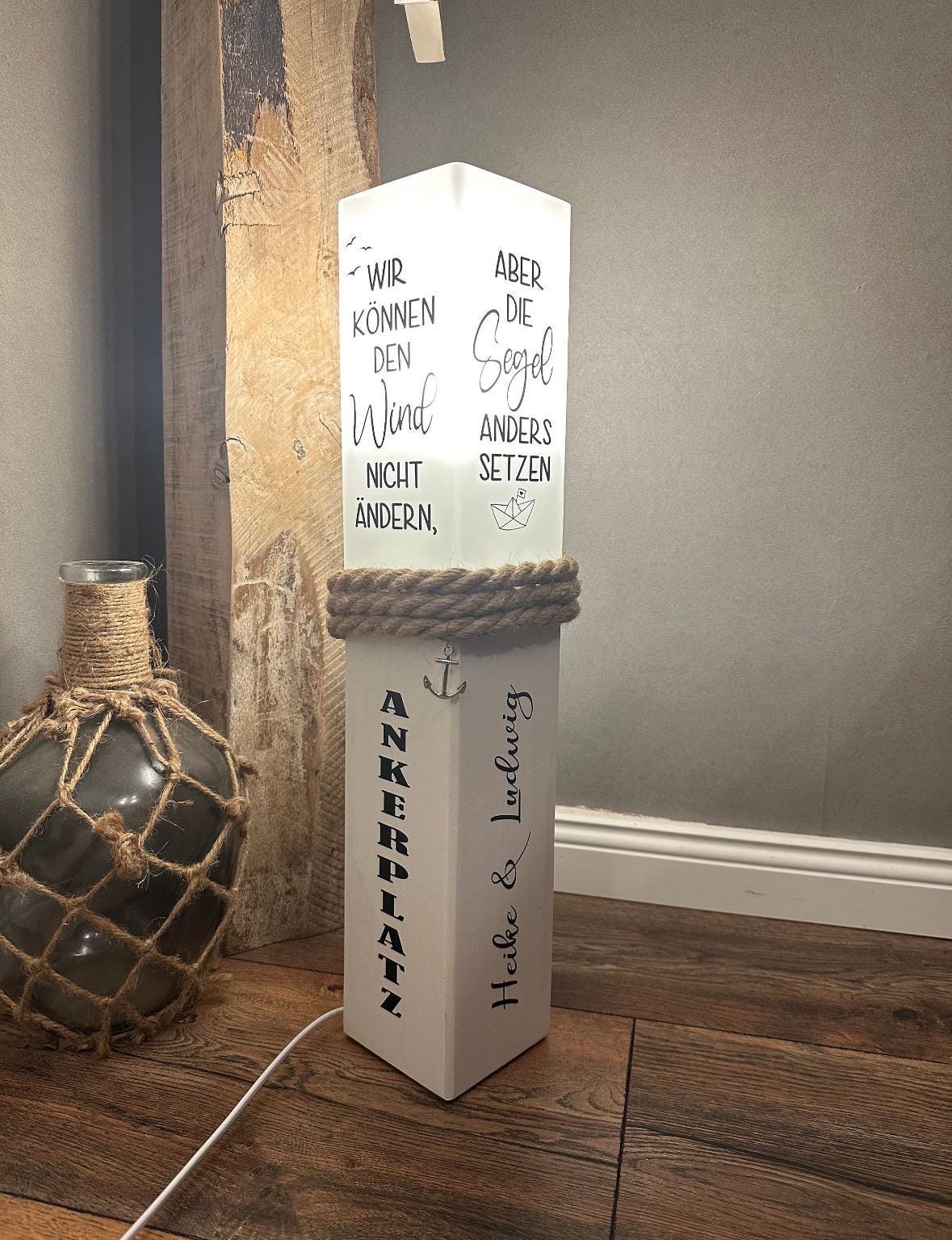 Custom Nautical Lamp Coastal Floor Lamp Sail Boat Night Light Anchor Lake Beachy Room Deco Seaside House Decor New Home Gift Maritime Gift