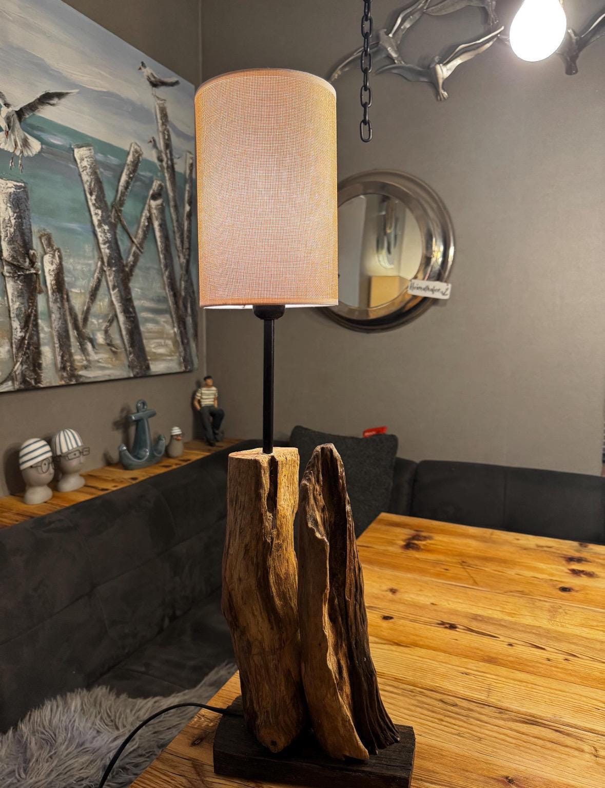 Unikat Treibholz Tischlampe – Rustikale Lampe aus Naturholz | Geschenkidee & Küstenstil Dekolicht