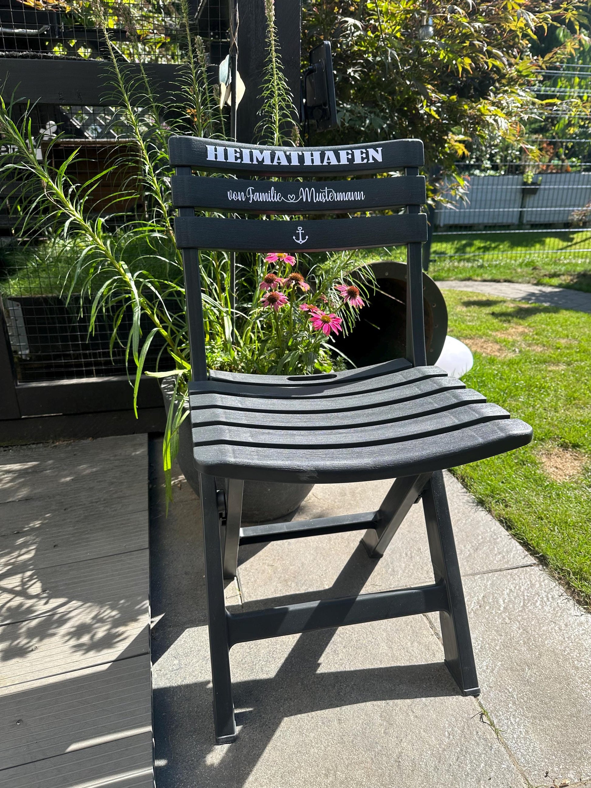 Personalisierter Nautischer Klappstuhl | Individuelle Eingang & Gartendeko | Handgemachtes Küsten Hochzeitsgeschenk | Einweihungsgeschenk
