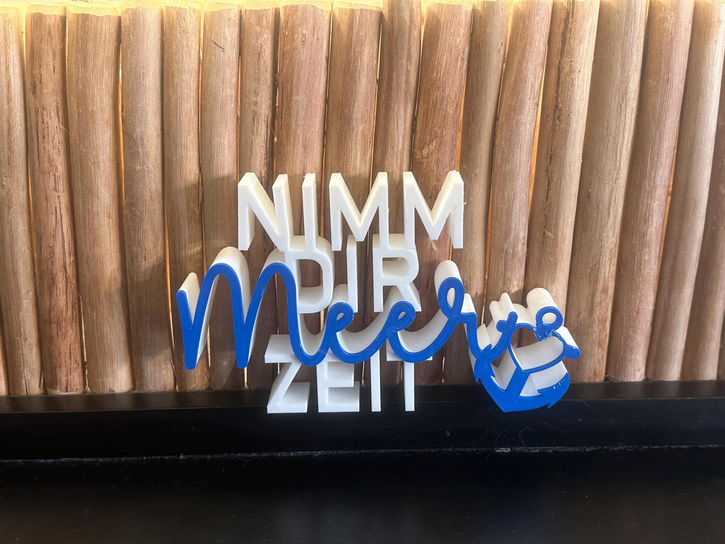 Deko Schild ‚Nimm dir Meer Zeit‘ – 3D-gedruckt 18×11 cm | Maritime Tisch- & Wanddeko Geschenk Küstenfans