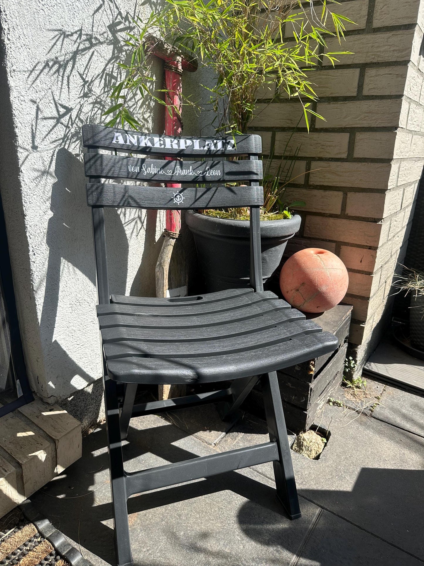 Personalisierter Nautischer Klappstuhl | Individuelle Eingang & Gartendeko | Handgemachtes Küsten Hochzeitsgeschenk | Einweihungsgeschenk