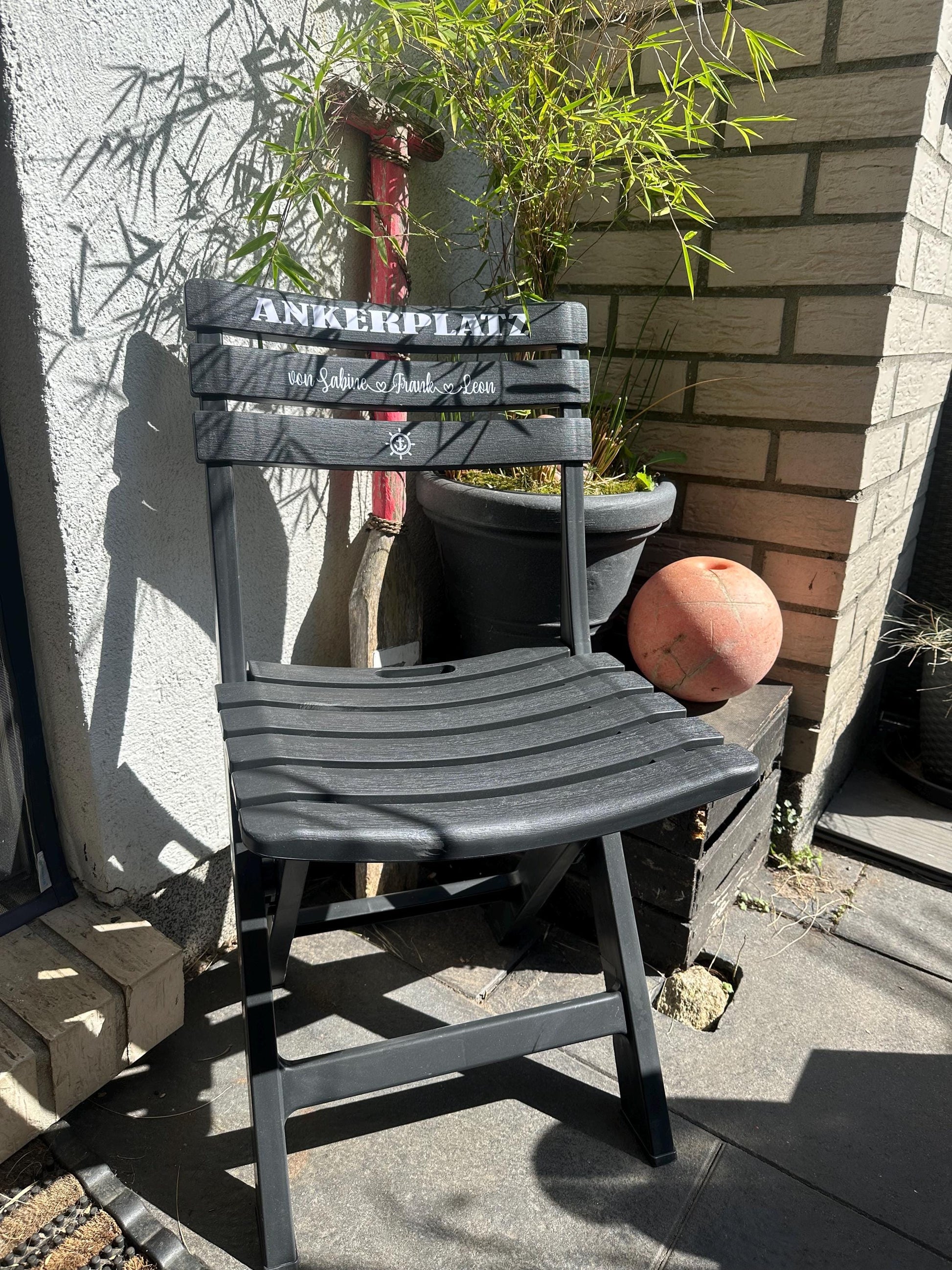 Personalisierter Nautischer Klappstuhl | Individuelle Eingang & Gartendeko | Handgemachtes Küsten Hochzeitsgeschenk | Einweihungsgeschenk