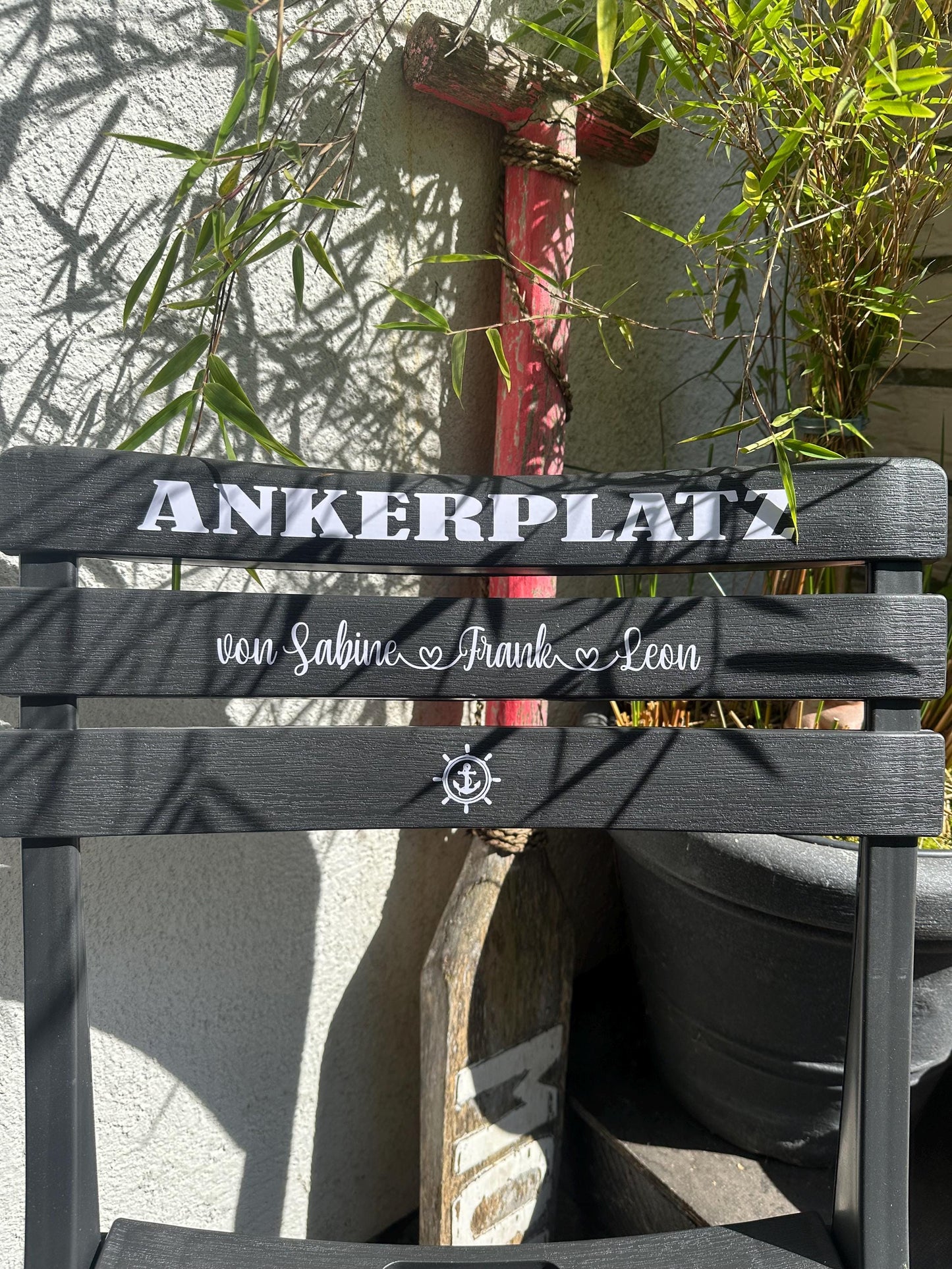 Personalisierter Nautischer Klappstuhl | Individuelle Eingang & Gartendeko | Handgemachtes Küsten Hochzeitsgeschenk | Einweihungsgeschenk