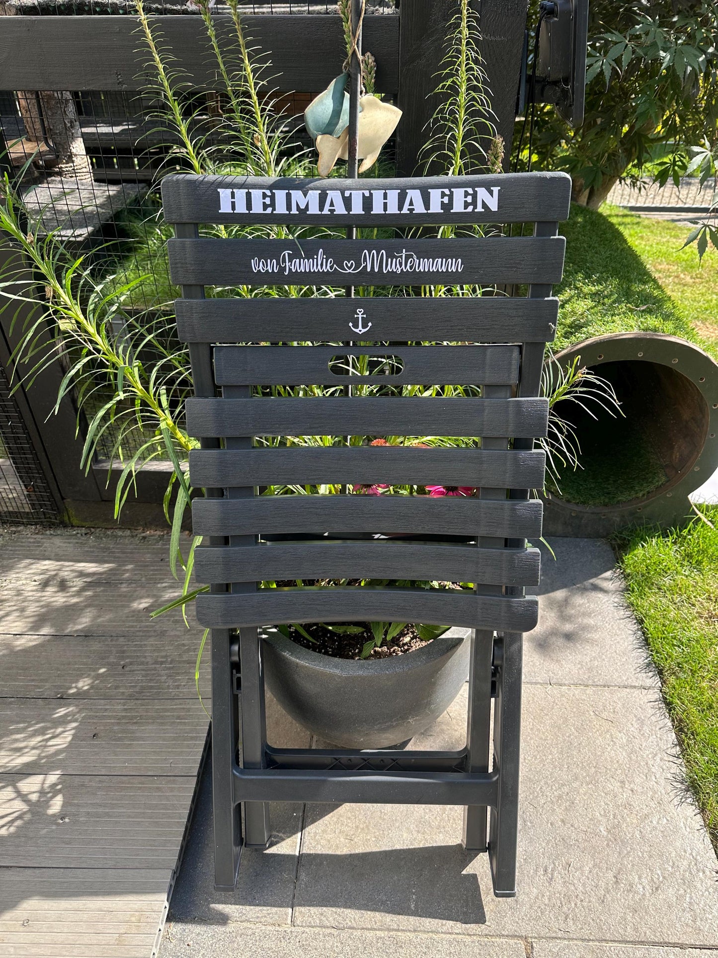 Personalisierter Nautischer Klappstuhl | Individuelle Eingang & Gartendeko | Handgemachtes Küsten Hochzeitsgeschenk | Einweihungsgeschenk