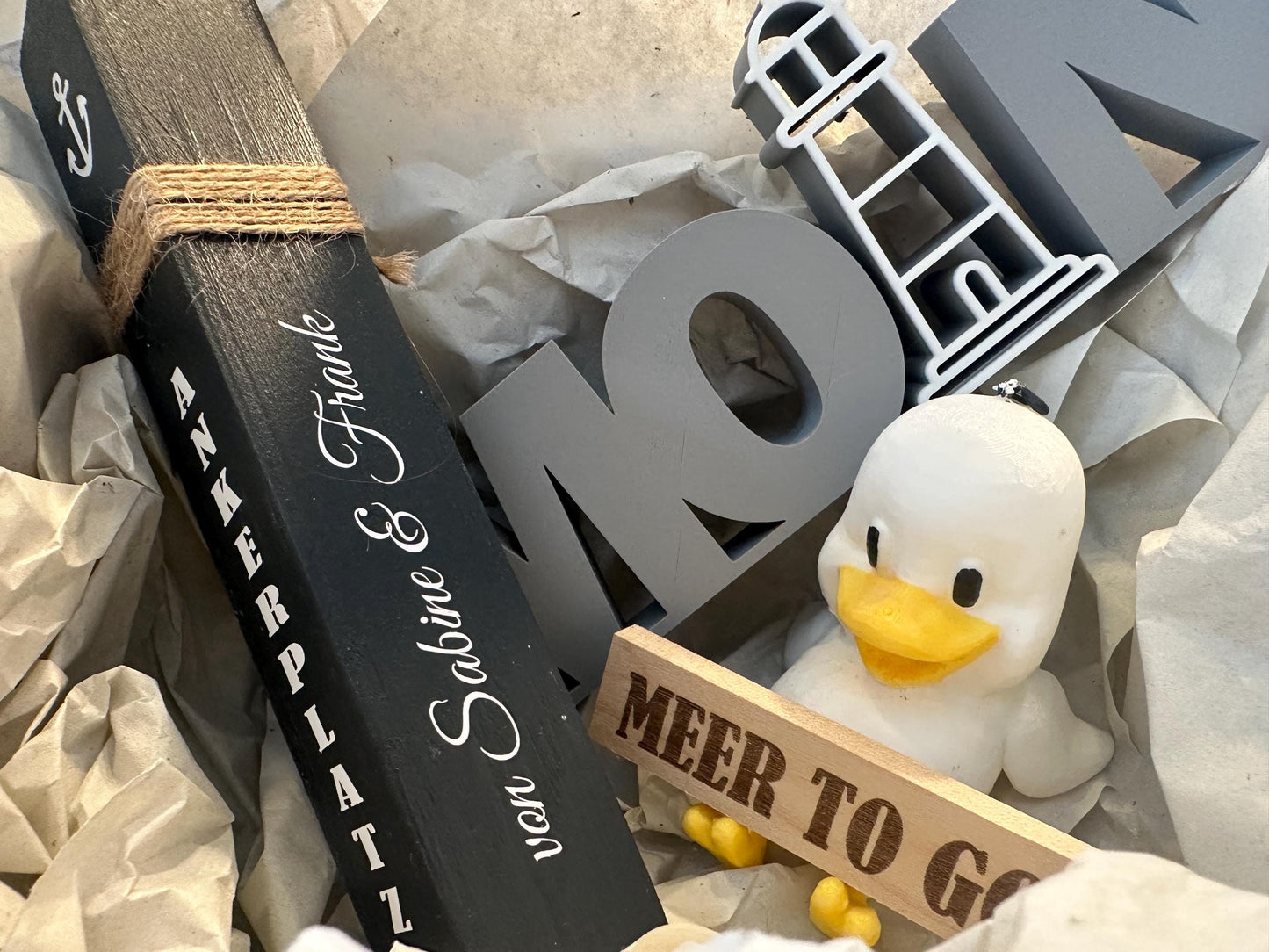 Sea to Go Gift Set (Custom Anchor Bollard, Moin Lettering, Seagull Figurine) Nautical Gift Ideas Maritime Gift Coastal Gift Set Ocean Lover