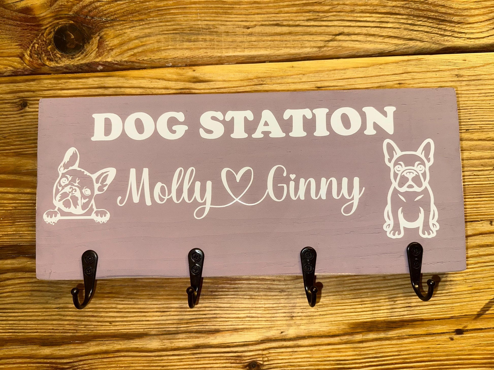 Holz-Leinenhalter für Hunde - personalisiert, Geschenk für Hundebesitzer