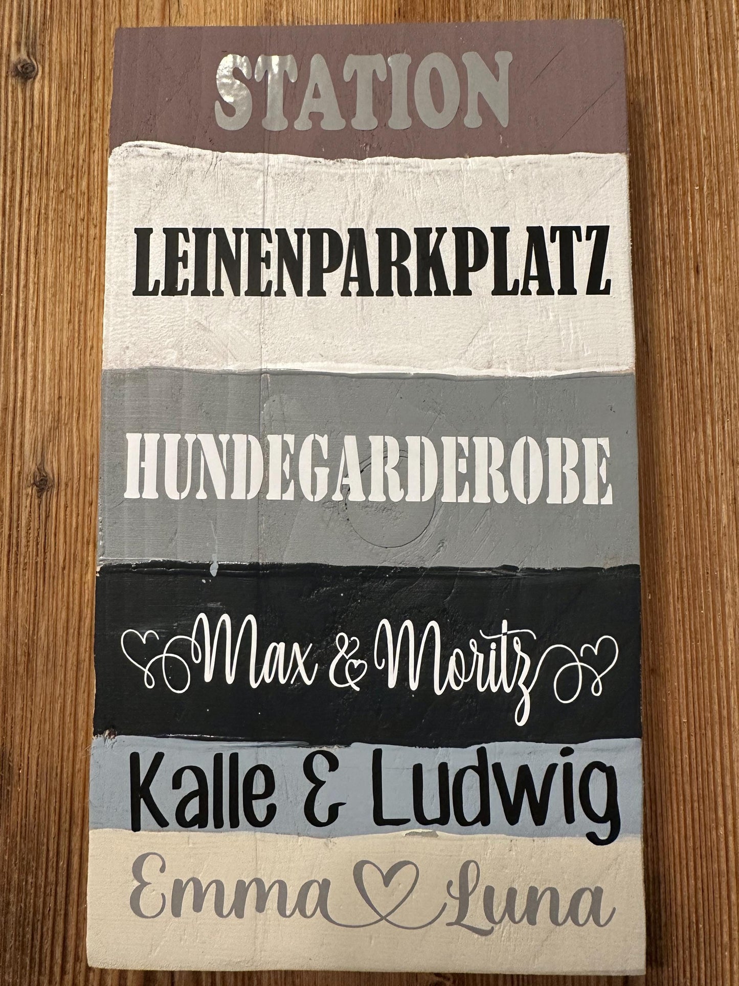 Leinenparkplatz personalisiert, Hundegarderobe, Geschenk für Hundeliebhaber, verschiedene Farben und Schriften