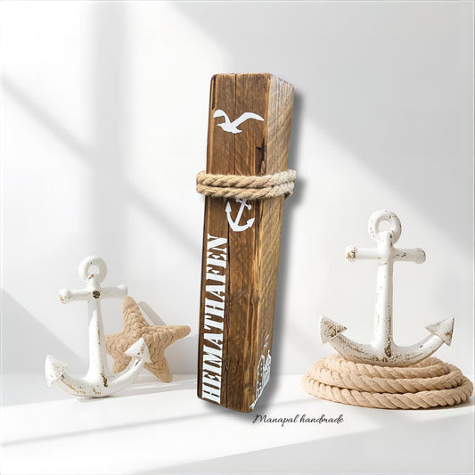 Coastal Column Stand Rustic Nautical Dock Piling with Rope Welcome Bollard Beach Themed Garden Pillar Entry Home Decor Maritime Gifts