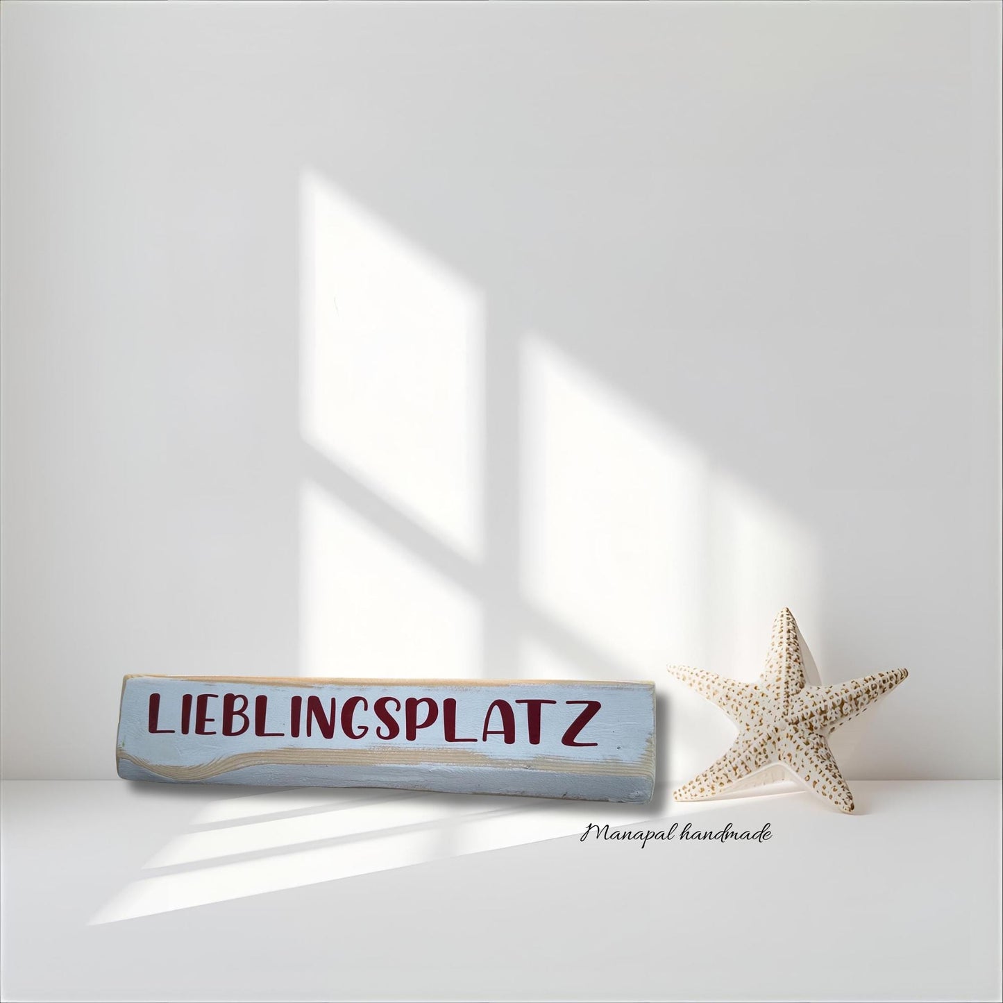 Lieblingsplatz Holzschild | Rustikales Wandschild Shabby Chic Deko | Handarbeit Schild Holz Natur Garten Terrasse Zuhause Geschenk