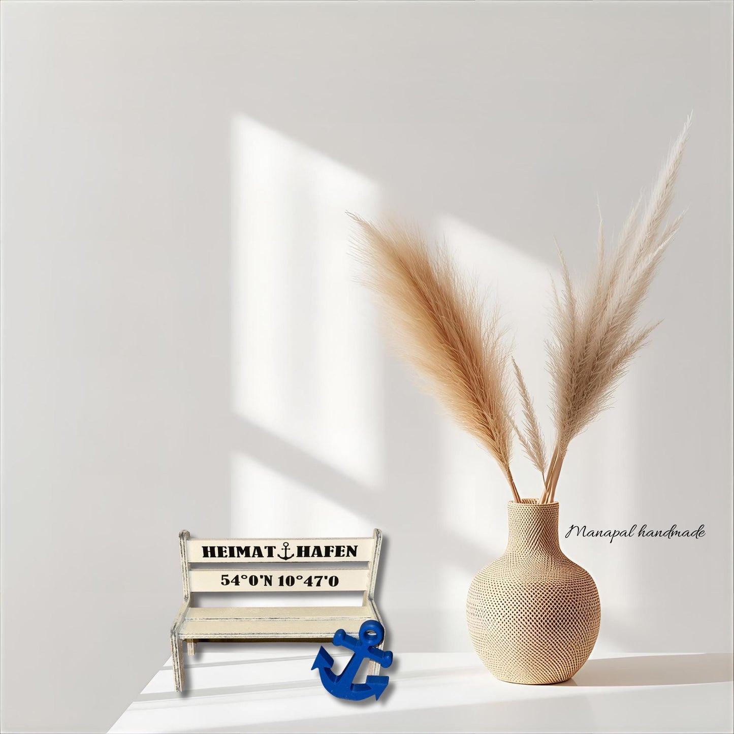 Personalisierte Miniatur Gartenbank 16 cm – Geschenkidee Haus, Hochzeit, Weihnachten | individuell mit Namen oder Koordinaten