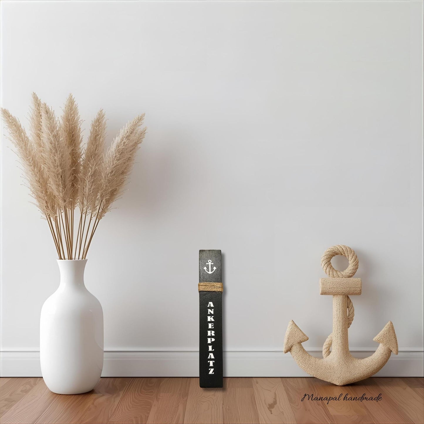 Mini Holzsäule maritim 15 cm – Personalisiert mit Name oder Koordinaten | Kleines Geschenk Hochzeit, Geburtstag, Weihnachten“