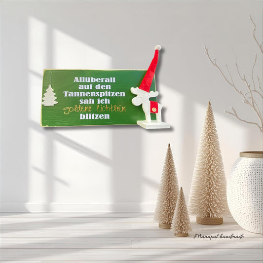 Weihnachtsdeko Holzschild – Wandschild ‚Frohe Weihnachten‘ | Rustikal und Handgemacht, Holz Geschenk & Wanddeko