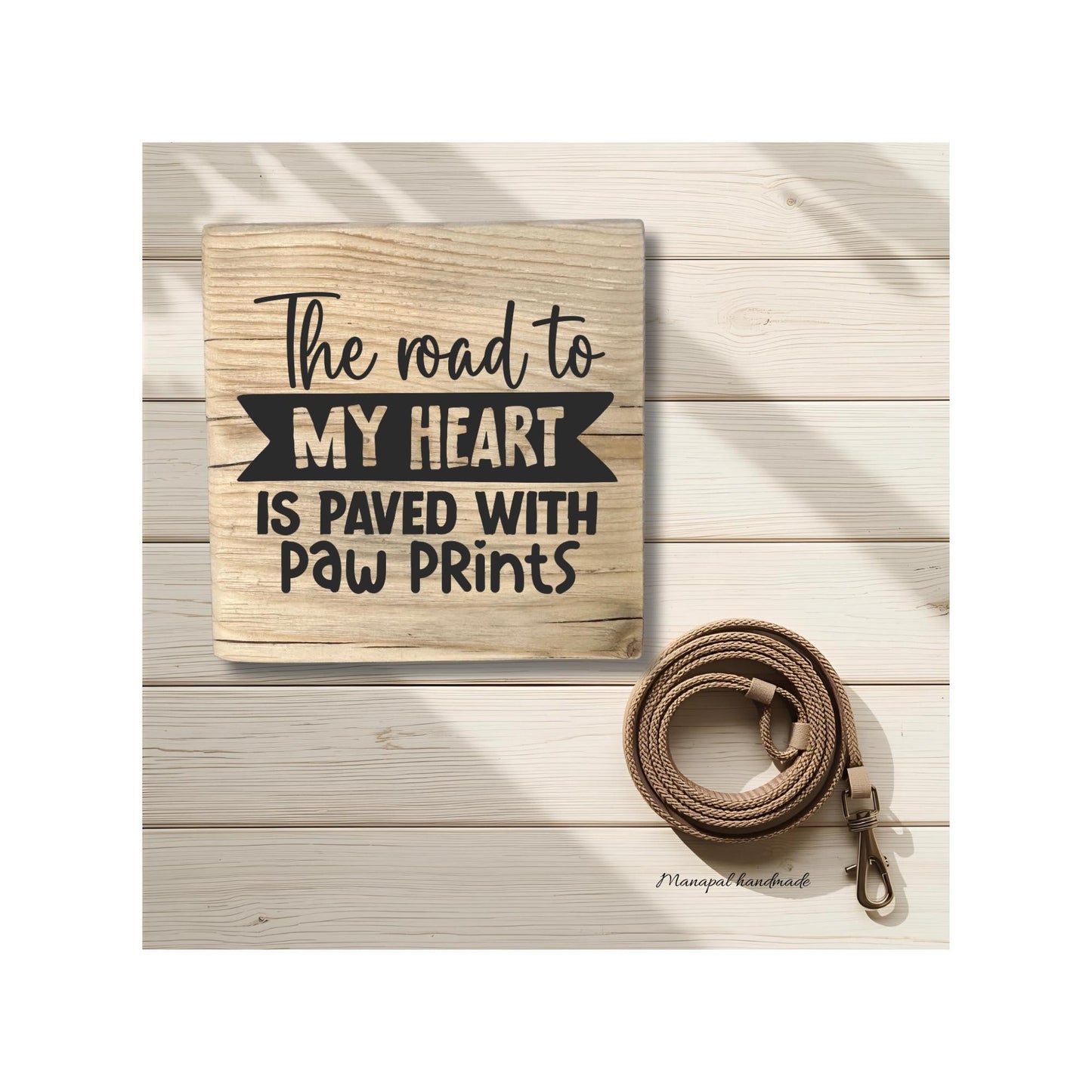 Rustikales Holzschild mit Hundespruch | Personalisiertes Geschenk mit Namen | Wanddeko 20x20cm | Handgemacht Hundeliebe