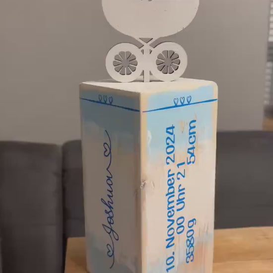 Personalisiertes Geschenk zur Geburt, Babygeschenk mit Name & Wunschtext | Geschenk zur Geburt und Willkommensgruß| Personalisierter Poller