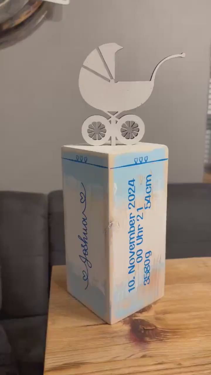 Personalisiertes Geschenk zur Geburt, Babygeschenk mit Name & Wunschtext | Geschenk zur Geburt und Willkommensgruß| Personalisierter Poller